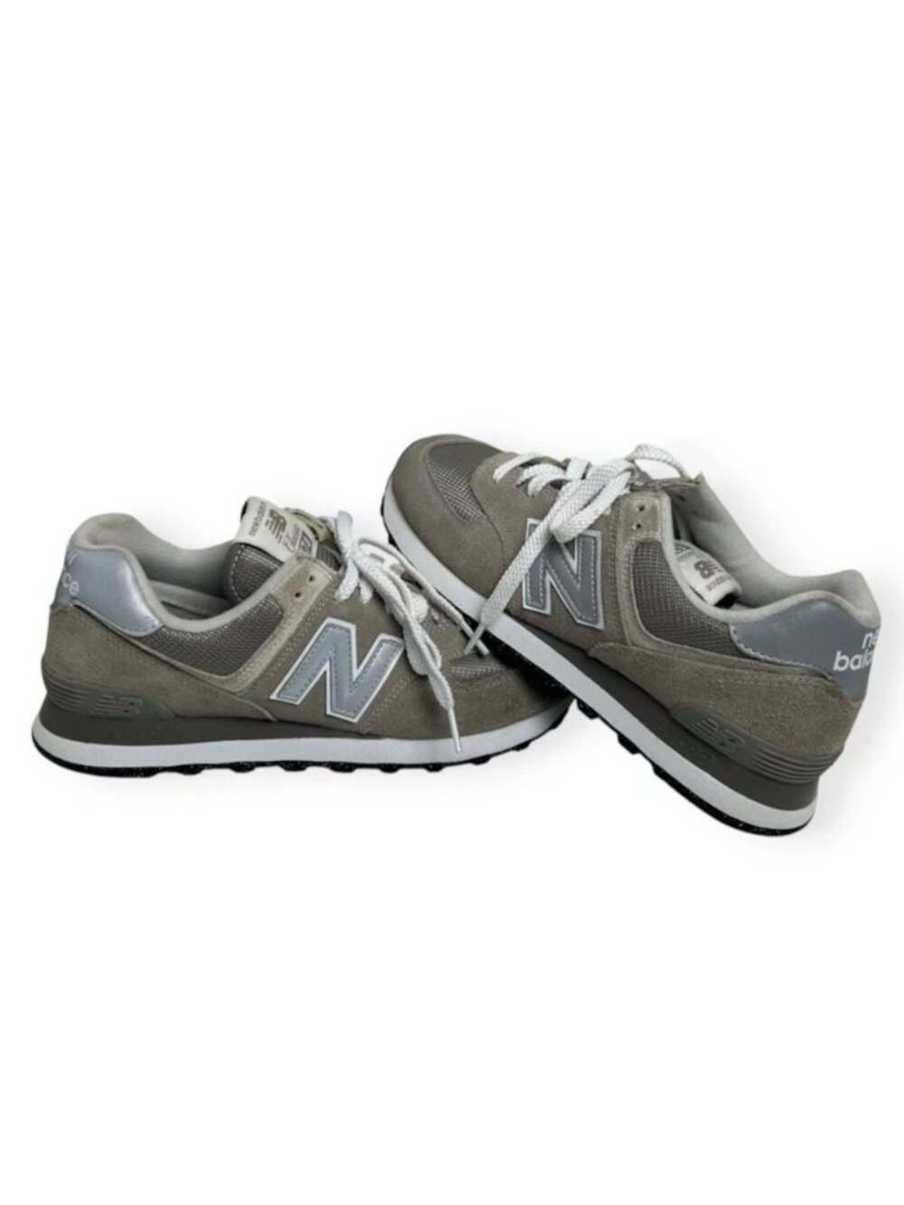 New Balance 574 Core WL574EVG Grey White Silver Women's B Running Shoes US 8.5
